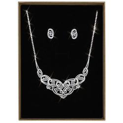 Rhodium Brass Jewellery Sets with AAA Grade CZ in Clear