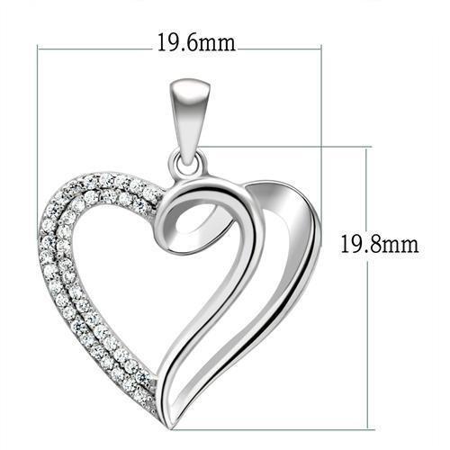 Rhodium 925 Sterling Silver Necklace with AAA Grade CZ in Clear